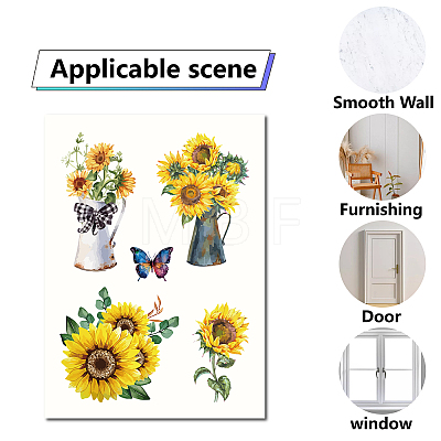 8 Sheets 8 Styles PVC Waterproof Wall Stickers DIY-WH0345-050-1