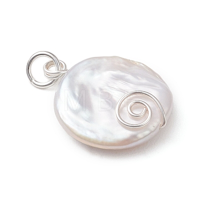 Natural Keshi Pearl Pendants PALLOY-JF04810-02-1