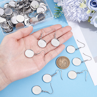 60Pcs 304 Stainless Steel Earring Hooks STAS-BBC0009-93C-1