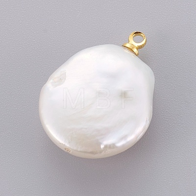 Natural Cultured Freshwater Pearl Pendants PEAR-L025-01G-1
