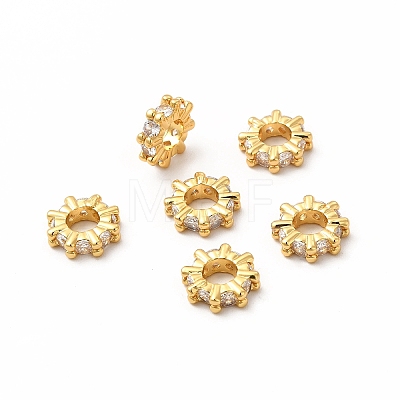 Brass Glass Spacer Beads KK-A178-06G-1