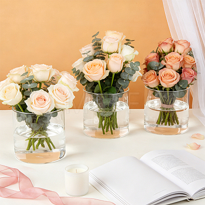 Column Glass Vase Ornaments AJEW-WH0696-770A-1