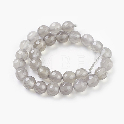 Natural Grey Agate Beads Strands X-G-G067-6mm-1-1