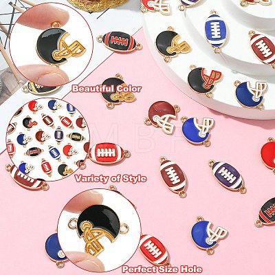 60Pcs 12 Styles Zinc Alloy Enamel Sport Connector Charms FIND-CJ0003-78-1