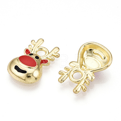 Golden Plated Alloy Enamel Charms ENAM-D040-E01-G-1