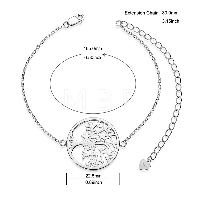 SHEGRACE Rhodium Plated 925 Sterling Silver Link Bracelets JB566A-1