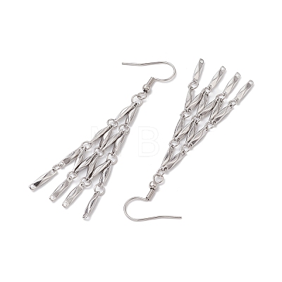 304 Stainless Steel Link Bar Dangle Earrings EJEW-JE05965-02-1