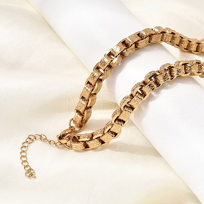 7MM 304 Stainless Steel Textured Box Chain Necklaces NJEW-P358-01G-1