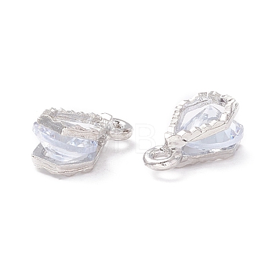 Alloy Clear Cubic Zirconia Charms ZIRC-A022-05P-1