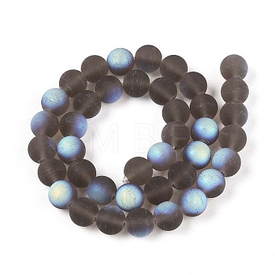 Frosted Transparent Glass Beads Strands GLAA-T032-T10mm-MBB02-1