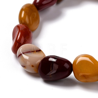 Natural Mookaite Beaded Stretch Bracelets BJEW-F414-02B-06-1