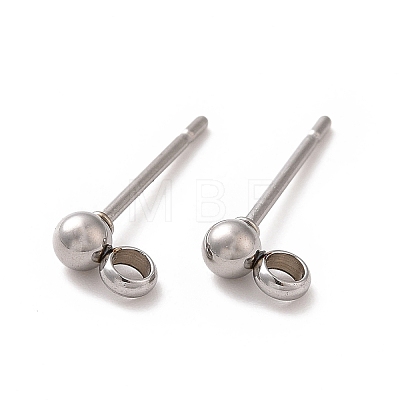 304 Stainless Steel Ear Stud Components STAS-F227-18A-P-1