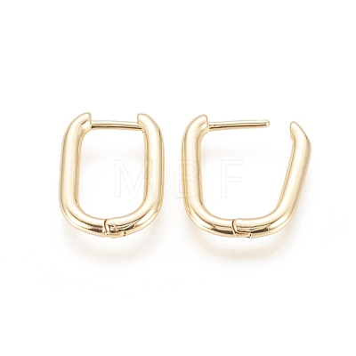 Brass Huggie Hoop Earrings EJEW-F245-04G-A-1