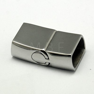 304 Stainless Steel Magnetic Clasps with Glue-in Ends STAS-I011-12-1