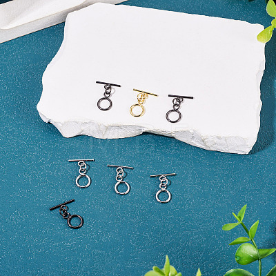 7Pcs Ring Brass Toggle Clasps KK-TADJ0001-22-1