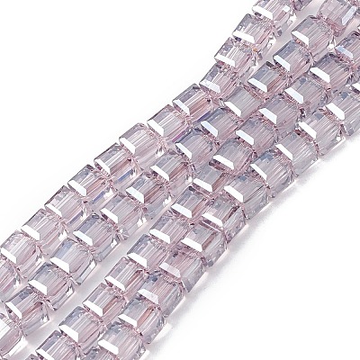 Transparent Electroplate Glass Beads Strands EGLA-F155-PL01-1