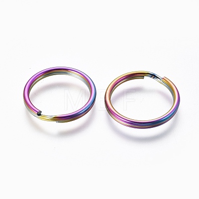 Ion Plating(IP) 304 Stainless Steel Split Key Rings LS-STAS-G201-08A-M-1