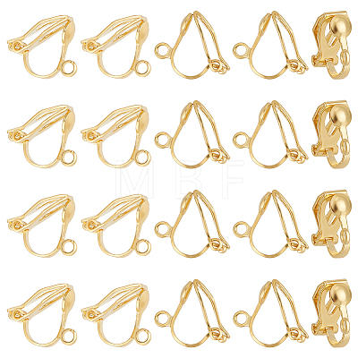 40Pcs 925 Sterling Silver Clip-on Earring Findings STER-BC0004-56A-1