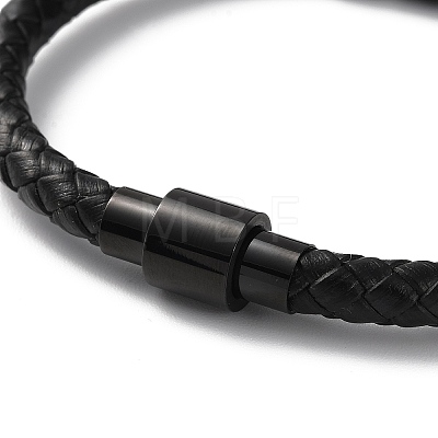 Leather Braided Round Cord Bracelet BJEW-F460-06EB-1