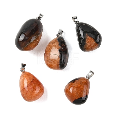 Natural Dyed & Heated Agate Tumbled Stone Pendants GG-K002-07-1