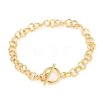 Unisex PVD Vacuum Plating 304 Stainless Steel Rolo Chains Bracelets BJEW-H541-05A-G-1