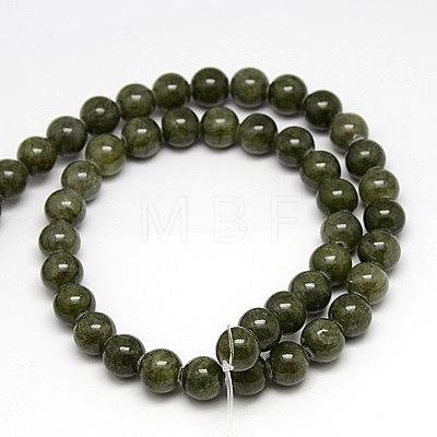 Natural Yellow Jade Beads Strands G-G598-8mm-YXS-26-1