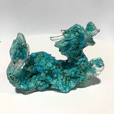 Synthetic Turquoise Dragon Display Decorations WG87302-03-1