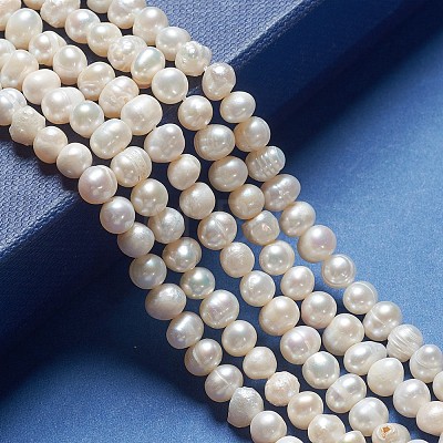Natural Cultured Freshwater Pearl Beads Strands X-PEAR-L001-F-08-1