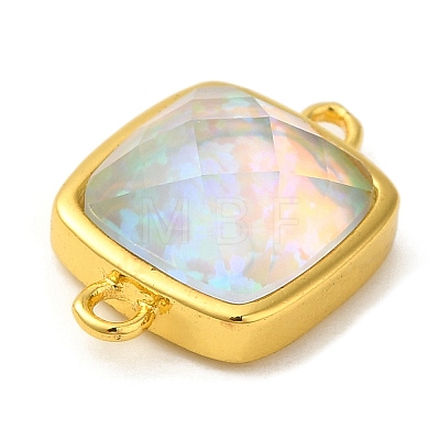 Synthetic Opal Connector Charms KK-S370-04G-01-1