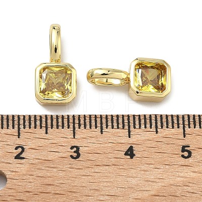 Brass Micro Pave Cubic Zirconia Charms KK-G555-21G-09-1