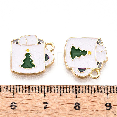 Christmas Theme Rack Plating Alloy Enamel Charms PALLOY-O109-29LG-1
