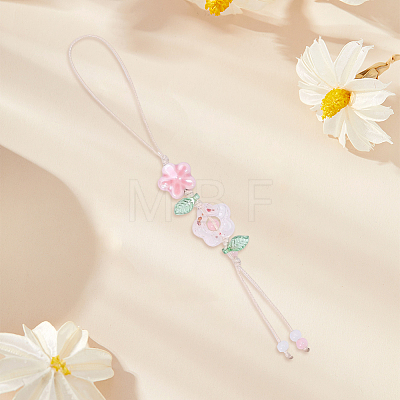 1Pc Flower Ceramics Phone Hand Strap Chains HJEW-BM0001-50-1