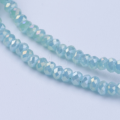 Electroplate Glass Beads Strands X-GLAA-F079-FR07-1