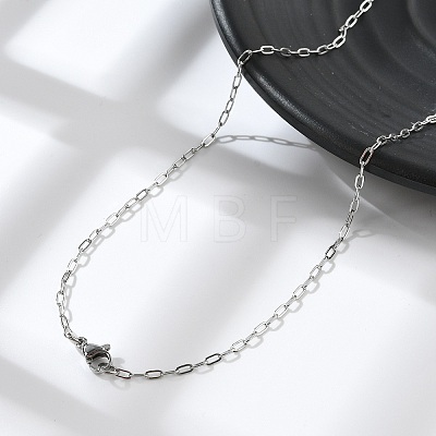 Non-Tarnish 304 Stainless Steel Paperclip Chain Necklace with Lobster Claw Clasps for Men Women X-NJEW-H205-03P-01-1
