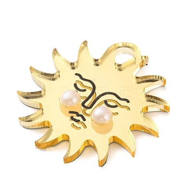Opaque Acrylic Pendants SACR-F017-01B-1