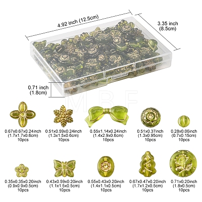 110Pcs 11 Styles Transparent Acrylic Beads OACR-FS0002-07-1