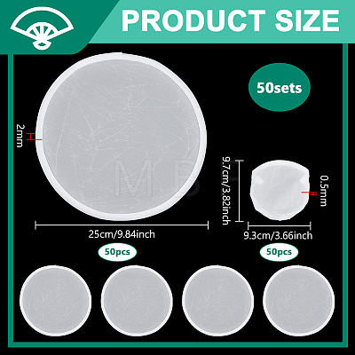 50Pcs Nylon Foldable Flying Disc or Fan with Storage Bag Assortment AJEW-BC0008-88B-1