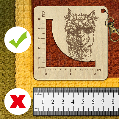Wooden Square Frame Crochet Ruler DIY-WH0536-002-1