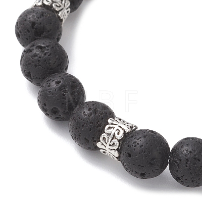 Natural Lava Rock Beads Bracelets BJEW-JB13066-1