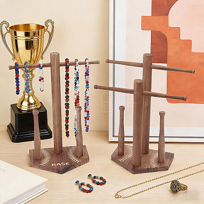 2 Bags 2 Styles Wood Baseball Ring Display Stands DJEW-OC0001-56-1