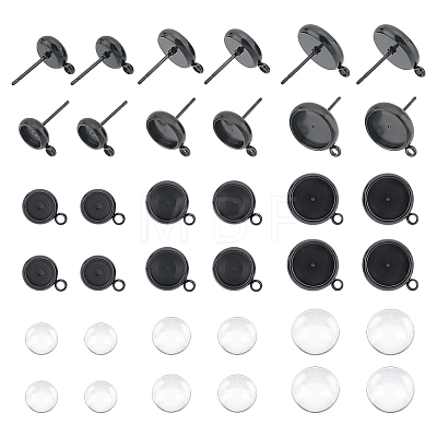 Unicraftale DIY Blank Dome Stud Earring Making Kit STAS-UN0040-32-1