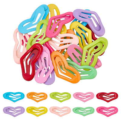 40Pcs 10 Colors Iron Snap Hair Clips PHAR-PH0001-21-1
