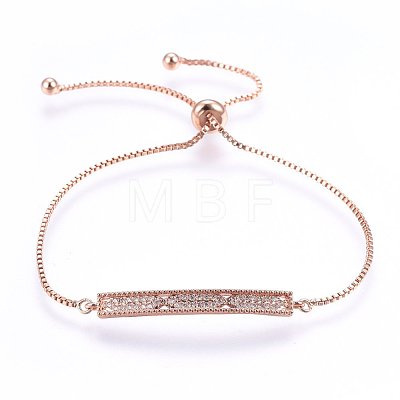 Adjustable Brass Micro Pave Cubic Zirconia Bolo Bracelets BJEW-H583-23-1