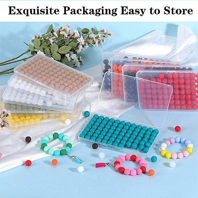 80Pcs Round Silicone Focal Beads SIL-SZ0001-24-09-1