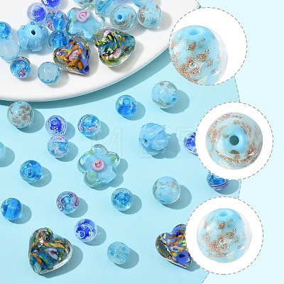 38Pcs Handmade Bumpy Glass Beads LAMP-FS0001-40-1