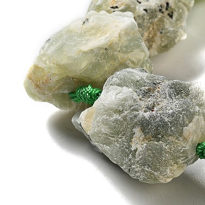 Raw Rough Natural Prehnite Beads Strands G-J388-A06-01-1