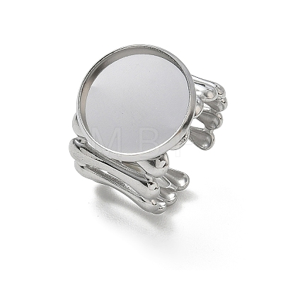304 Stainless Steel Cuff Ring Components SA-CBA37BC-18E-P-1