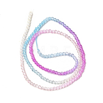 Transparent Gradient Color Glass Beads Strands GLAA-H021-01A-19-1