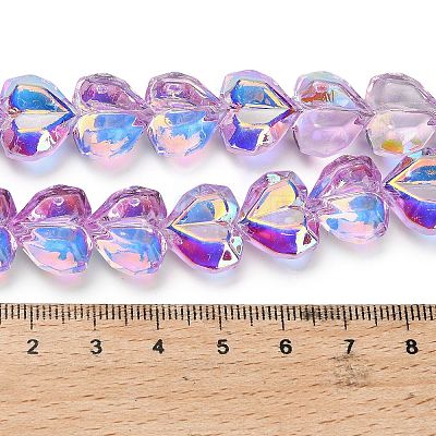 Electroplate Transparent Glass Beads Strands X-EGLA-B012-AB06-1
