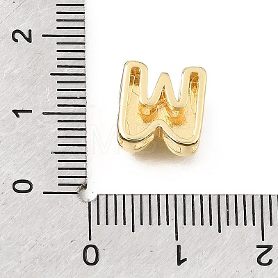 Brass Micro Pave Clear Cubic Zirconia Initial Spacer Bars KK-E802-34G-W-1